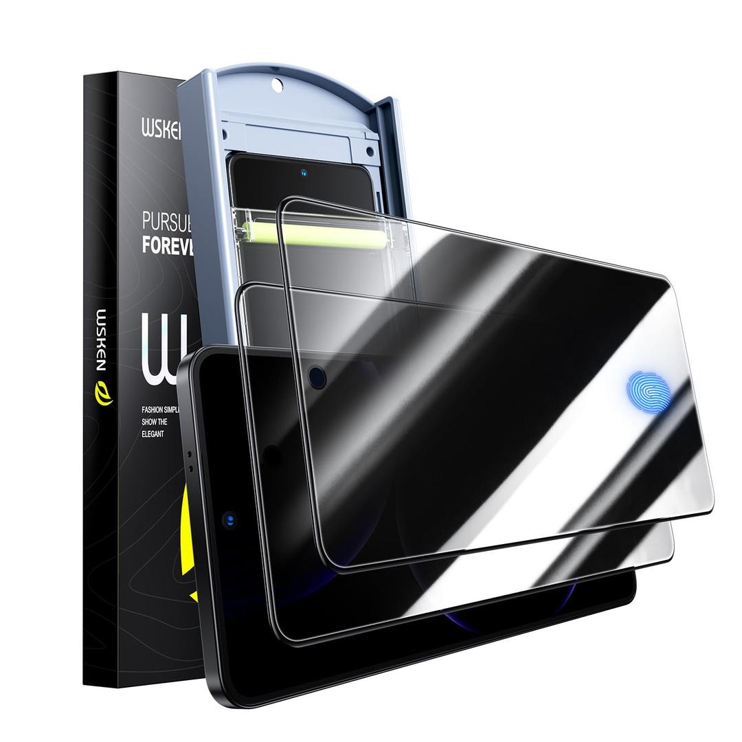 WSKEN for Samsung Galaxy S25 edge Privacy Screen Protector  [24° AntiSpy] [0.02s Fingerprint Unlock] [Auto Dust Remove] [Zero Bubble] Top Durable 9H+ Tempered Glass Case Friendly, 2 Pack