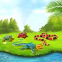 Forest Snake Figurine Lizard Figures Frog Figures 4PCS Tropical Forest Animals Figurines Frog Toys School Project Model for Kids Toddlers Birthday Gift Cake Toppers