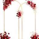 Arch Backdrop Stand - 2PCS (7.2ft, 6.6ft) Upgraded Metal Arch Backdrop Stand - Easy to Set up Gold Wedding Arch Frames- for Weddings, Birthday Parties, Baby Showers, Family Gatherings