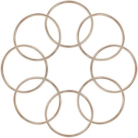 8 Pcs Gold Metal Floral Hoops, 5.1" (130mm) Dream Catcher Rings, 0.11" (2.8mm) Thick Heavy Duty Metal Hoops for Macrame, Wreath Rings for DIY Crafts, Wedding Decor and Wall Hanging