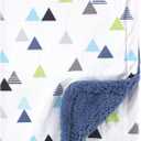 Hudson Baby Unisex Baby Plush Mink and Sherpa Blanket, Abstract, One Size