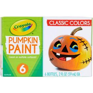 Crayola Pumpkin Paint Kit, Acrylic Paints in Classic Colors, Halloween Decorations, 6Count