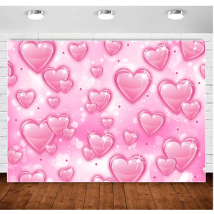 Pink Heart Early 2000s Backdrop Y2K Party Decorations,90s Old School Backdrops for Glamour Photoshoot Womens 18th 30th Birthday Banner Valentines Background Girls Kids Portrait Selfie Props 7x5ft