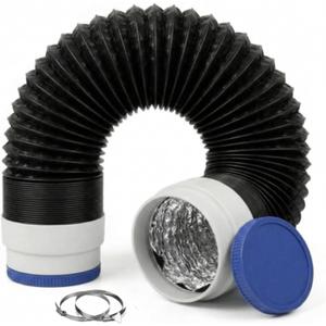4" x 8FT Flexible Dryer Vent Hose, 6-Layer Aluminum Duct w/Rubber Seals & Clamps, Heat-Resistant Exhaust Hose for Tight Spaces, Universal Dryer Vent Kit (4IN x 8FT)