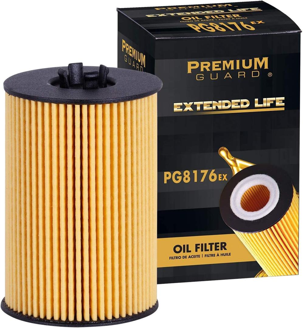 Premium Guard Extended Life Oil Filter up to 10k Miles PG8176EX | Fits 2021-2024 Volkswagen Transporter, 2015 Passat, Jetta, Golf SportWagen, Golf, 2018-2023 Crafter Van, 2015-2016 Audi A3