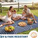Garvee Reversible Rainbow Outdoor Rug 5x8, Waterproof Outdoor Plastic Straw Rug, RV Mat for Picnics, Patio, Camping, Balcony, Deck, Backyard, Porch, Blue