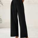 BTFBM Women Wide Leg Dress Pants 2026 High Waisted Button Pleated Business Casual Trousers Office Work Palazzo Pants (Black)