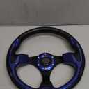 Golf Cart Steering Wheel, Universal Fit, PVC, Black and Blue, Medium Grip, For Golf Carts, Club Car, EZGO, RXV, TXT, Yamaha, Precedent, Tempo, DS