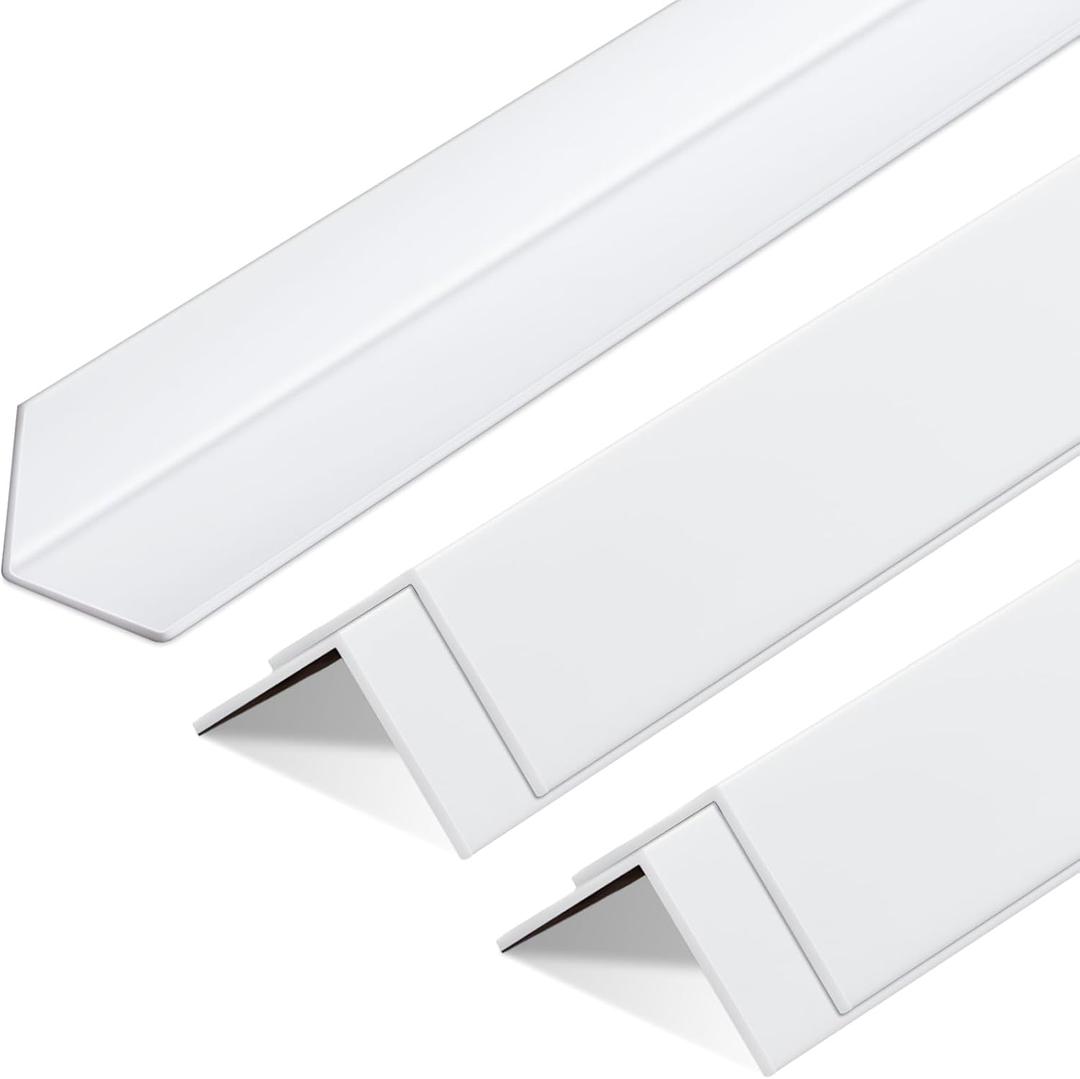 Sasylvia 5 Pcs 2-3/8 x 48 Inches Wall Corner Protector Guards, Avoid Scratching Scuffs, White Vinyl Corner Trim Molding, Easy to Install & Cleaning for Door Countertop Furniture Cabinet Protection