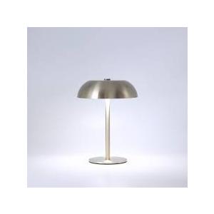 JHWDHD Portable LED Mushroom Table Lamp, 8.46'' Metal Small Cordless Desk Night Light with 5200mAh Rechargeable Battery, Stepless Dimming Lamp with 3 Colors for Bedroom/Bar/Coffee Shop (Gold)
