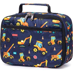 Lunch Bags for Kids Boys Insulated Lunch Boxes Cooler Toddler Lunch Tote Bag Thermo Picnic Bag for School Children(Truck-Navy Blue)