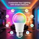 TREATLIFE Smart Light Bulbs 4 Pack, UL Certified 2.4GHz Color Changing Light Bulb, Works with Alexa Google Home, A19 E26 Dimmable LED Light Bulb 9W 800 Lumen for Party Decoration, Smart Home Lighting