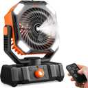 Portable Misting Fan, Cooling Mist Fans, 20000mAh USB Rechargeable Battery Powered Fan with Mister, 250mL Water Tank & LED Lantern, for Home Desk, Bedroom, Office, Outdoor & Indoor Use (Black)