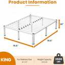 NKZ 18 Inch King Size Metal Platform Bed Frame with Round Corner Legs