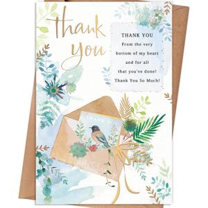 5 x Thank You Card, Appreciation Card for Friend Family Coworkers | Includes Envelope and Stickers, 8x5.3 Inch, Includes Envelope and Stickers, 8x5.3 Inch