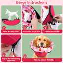 Dog Cone Soft Surgery Dog Cone Collar - Adjustable Long Foldable Comfortable for Recovery Alternative Prevent Biting Stop Licking Wound Small Medium Large Dogs (Strawberry Red, XL)