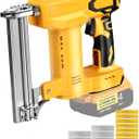 18 Gauge Brad Nailer/Narrow Crown Stapler Compatible with Dewalt 20V MAX Battery(NO Battery) 2 in 1 Cordless Nail Dispenser with 1000 Nails and 1000 Staples for Home Improvement, DIY and Woodworking (Yellow)