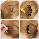 6pcs Combs, 3 Styles Black Alloy Teeth Hair Comb for Buns Stylish Updo Comb Hairstyle Accessories for Women