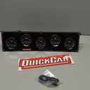 QuickCar Racing Products Gauge Panel Assembly, Redline, Oil Pressure/Water Temperature/Oil Temperature/Volt/2-5/8 in Tachometer, Black Face, Kit