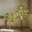 LITBLOOM Lighted Ficus Tree 6FT 264 LED Fairy Lights, Artificial Greenery Tree with Lights for Home Fireplace Living Room Decoration Inside