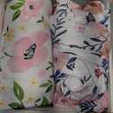 Graco Pack and Play Sheets Fitted, TotAha Buttery Soft Mini Crib Sheets Girl, Floral Pack N Play Mattress Sheets Hypoallergenic, Premium Jersey Playrad Sheets, Meredith Allover & Pale Pink, 2 Pack