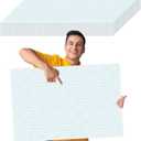 gisgfim 50 Sheets Large Graph Paper 24 X 36 in Graph Paper Pad 1/4 in Ruled Large Grid Paper Sheet Blueprint Paper Engineering Paper Poster for Architect Designer Mathematician Draftsman(White Blue)