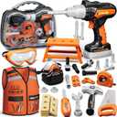 KidBloom Toddler Tool Set, Kids Tool Set with Toy Drill, Tools for Kids with Tool Box and Vest, Toys for 3 Year Old Boys