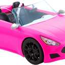 Barbie Convertible 2-Seater Vehicle, Pink Car with Rolling Wheels & Realistic Details, Gift for 3 to 7 Year Olds