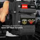 45L Tactical Gym Backpack with 2 Patch Panels, MOLLE System, Dual Bottle Holders & Clamshell Opening, Large