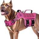 Dog Harness for Large Dogs Heavy Duty, No Pull Tactical Dog Harness with Molle System, Easy On and Off Service Dog Vest, Breathable Padded, Adjustable Reflective Pet Vest for Walking Hiking Training