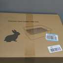 Large Stainless Steel Rabbit Litter Box,Bunny Litter Pan with Widened Grid,Toilet Tray,High Back Wall,Deep Waste Storage (Large)