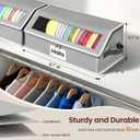 Hat Organizer for Baseball Caps, 2-Pack Stackable Hat Storage Box Holds 30 Caps, Foldable Cardboard Holder with Clear Dust-Proof Window for Closet, Grey