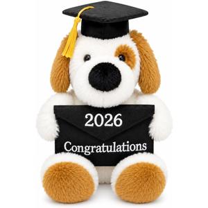 8-Inch Graduation Dog Plush Stuffed Animal, Class of 2026 Keepsake with Cap & Diploma Envelope, Soft Puppy Plush Graduation Gift for Kids, Teens & College Grads