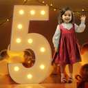 Marquee Numbers 4 Feet Tall Large Light Up Numbers 5th 15th 25th Five is A Vibe Birthday Decorations Girl Boy Big Yellow Light Outdoor Anniversary Decorations Balloon Arch Kit Party Backdrop 5