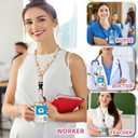 ID Badge Holder with Breakaway Lanyard, Retractable Badge Reel,Lanyards for Id BadgesWork Name Tag Breakaway Lanyard ID Card Protector Case for Teacher Nurse Work Office(Multicolor Butterfly)