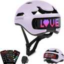 Bike Helmet, Bicycle Helmets with Light, 360 High Visibility LED Display, Lightweight Adjustable Mountain Bike Helmet with Turn Signals, Smart APP Controlled, Helmets for Adults, Youth, Men & Women (Purple)