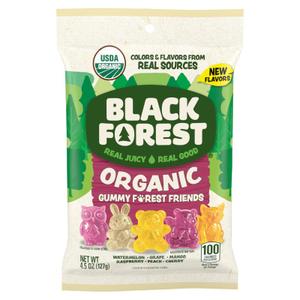 Black Forest Organic Gummy Forest Friends Candy, Made with Real Fruit Juice, Colors and Flavors from Natural Sources, Gluten Free and Fat Free, 4.5oz Bag (Pack of 12) (EXP 01/03/27)