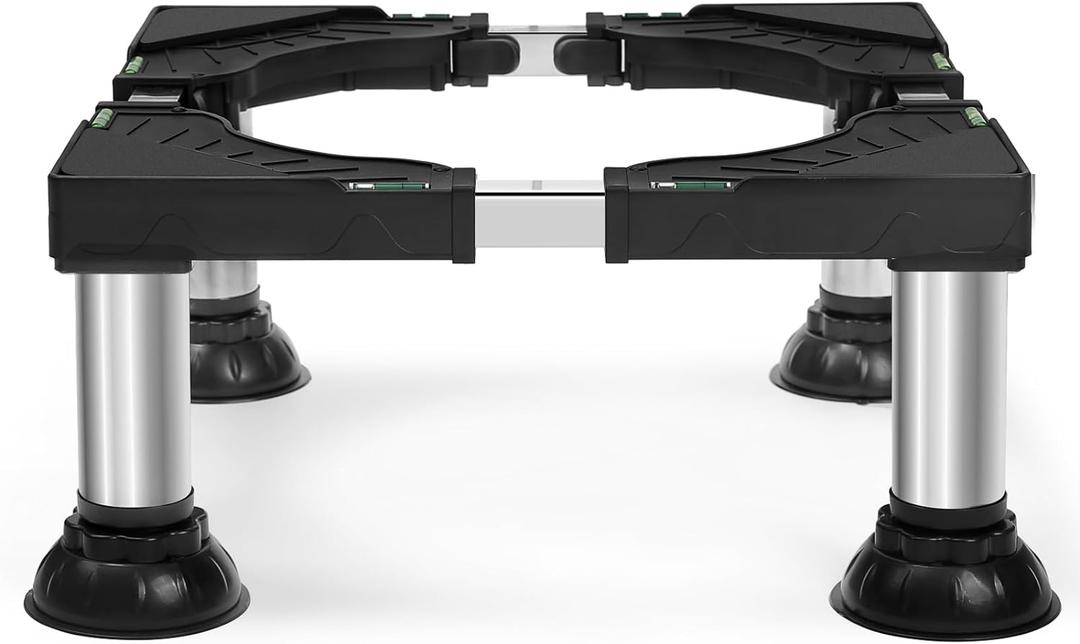 Nefish Mini Fridge Stand Height 7"-8.4" Adjustable Washer and Dryer Stand with 4 Strong Feet Heavy Duty Washing Machine Stand Base Laundry Pedestal Universal Platform for Home 16-24 Inch Appliance