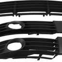 Bumper Face Bar Cover Grille with Left and Right Fog Light Cover Trim for Volkswagen Passat 2001-2005