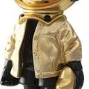 Dosker Astronaut Statues Spaceman Sculpture Polyresin Arts Gifts Gold Figurine Ornament Room Decor for Men,Home and Crafts Desktop Accessories Tabletop Decoration, Living Room, Office, Bookshelf (Large)