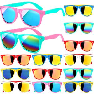 GINMIC Kids Sunglasses Bulk Party Favors, 12Pack Valentines Day Gifts UV 400 Protection Neon Sunglasses for Boys and Girls, Party Favor, Birthday Classroom Goodie Bags Party Supplies.