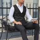 COOFANDY Men's Business Suit Vests Slim Fit Formal Dress Waistcoat Groomsman Vest For Wedding (S)