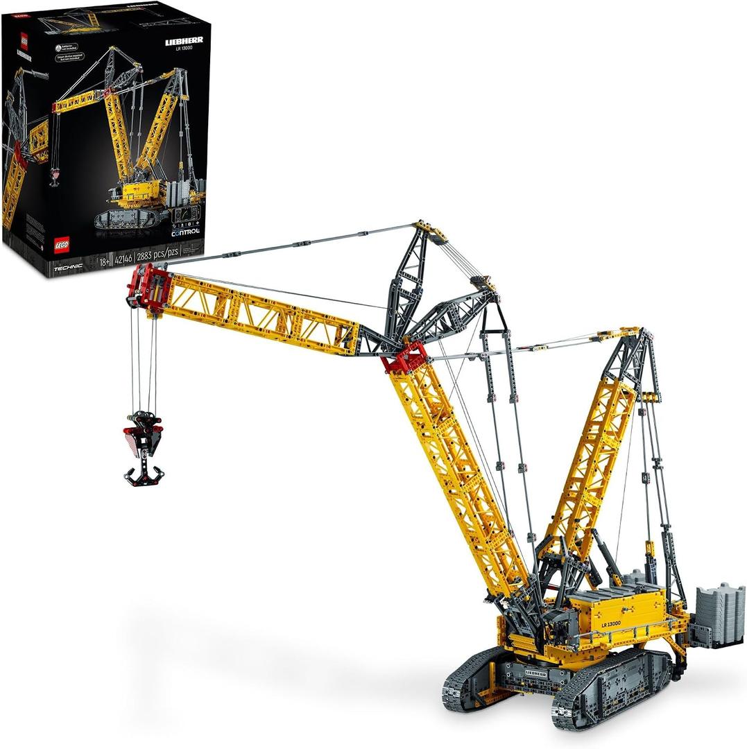 LEGO Technic Liebherr Crawler Crane LR 13000 Model Kit - Bedroom or Office Decor for Adults, Ages 18+ - Building Blocks for Adults to Display - Gift Ideas - 42146, Medium