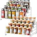 RCHYFEED Spice Rack Organizer for Cabinet,4 Tier Spice Organization for Cabinet Easy Visibility,Tierd Spice Rack Seasoning Organizer for Kitchen Countertop Pantry,Metal(White, 2Pack)
