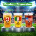 18 oz Host Cup Celebrating World Soccer Tournament Host USA, 24-Count Clear Disposable Plastic Party Cups, National Flag Themed for Fan Event Decorations Game-Day Festival, COME ON USA 2026