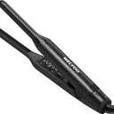 MELYDO Pencil Flat Iron, 3/10" Small Flat Irons for Short Hair, Mini Hair Straightener with Adjustable Temperature for Edges Pixie Cut and Bangs, Tiny Hair Straightener, Auto Shut Off, Black