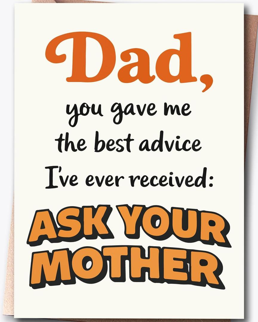 9 x Hqulpr Greeting Card, Funny Father's Day Card for Dad from Daughter & Son, Fathers Day Present, 7x5 inches