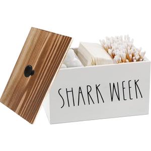 Tampon Holder for Bathroom,Farmhouse Bathroom Organizer,Rustic Wood Bathroom Storage Bin with Lid,Wood Movable Partition Feminine Product Organizer with Lid,Bathroom Accessories Box (Rustic wood)