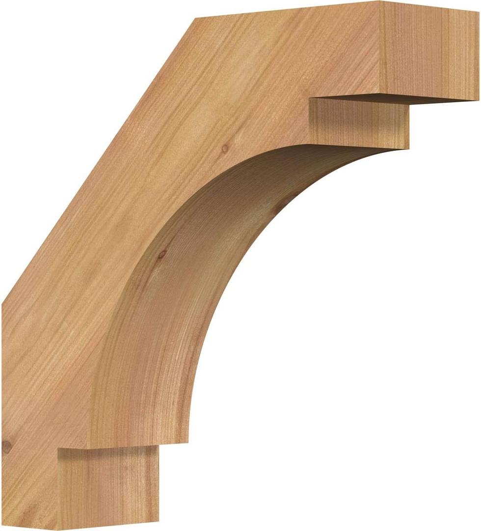 Ekena Millwork BRC04X12X12MRC00SWR 3 1/2"W x 12"D x 12"H Merced Smooth Knee Brace, Western Red Cedar