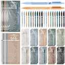 Feifeiya 25 Sets Christian Gift Bulk Christian Pens Bible Verse Emergency Numbers Bookmarks Welcome Church Pastor Appreciation Gift for Coworker Sunday School Favors(Boho Color,English)